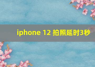 iphone 12 拍照延时3秒